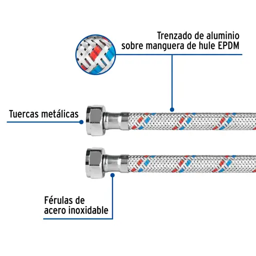 TUBO ABASTO FREGADERO 1/2X1/2X55C FOSET