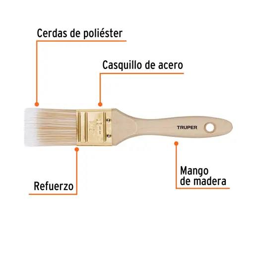 BROCHA 1-1/2" MANGO DE MADERA TRUPER