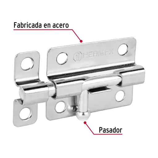 PASADOR CROMADO 3" HERMEX