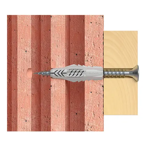 ESPANDER DE NYLON TIPO UX R 8 MM 5/16" CAJA DE 100 UNIDADES FISCHER