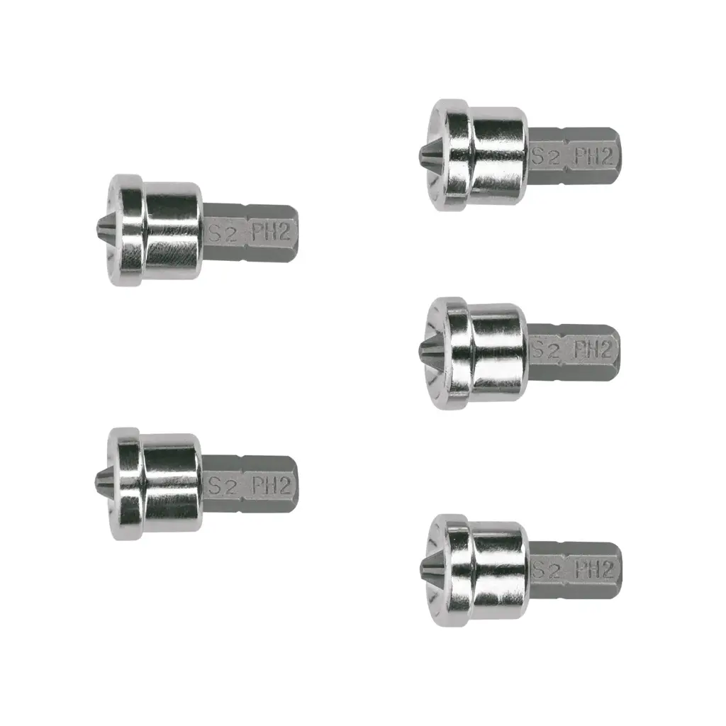 Juego de 5 puntas magnéticas PH2 de 1 pulgada marca Truper para instalación de láminas de gypsum 2