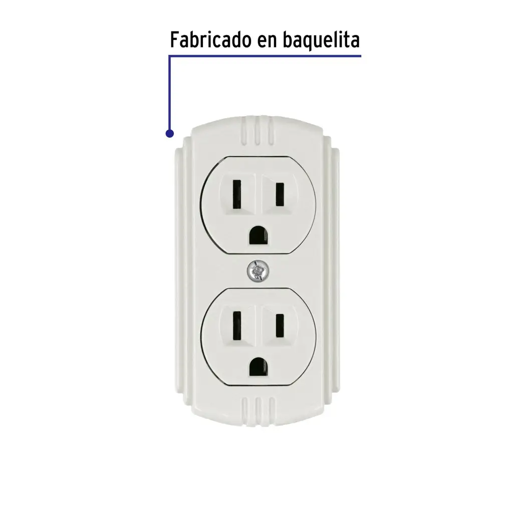 Tomacorriente doble de parche aterrizado color marfil marca Volteck 2