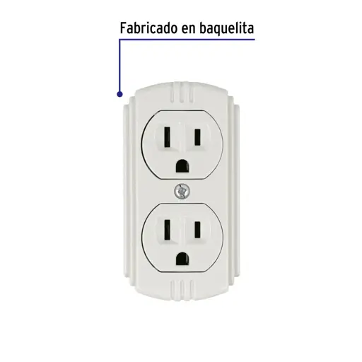 TOMACORRIENTE T/PARCHE ATERRIZADO MARFIL PAQ VOLTECK