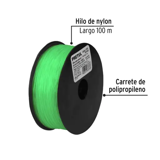 CUERDA P/PESCA 100M 0.60MM HIPE-60V PRETUL