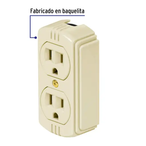 TOMACORRIENTE T/PARCHE ATERRIZADO MARFIL VOLTECK