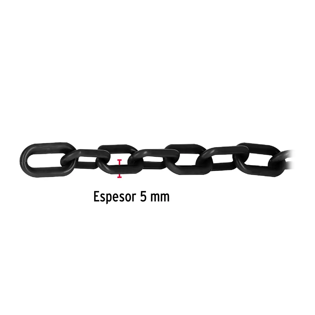 Eslabones de cadena plástica negra de 5mm marca Fiero para delimitación de áreas 3