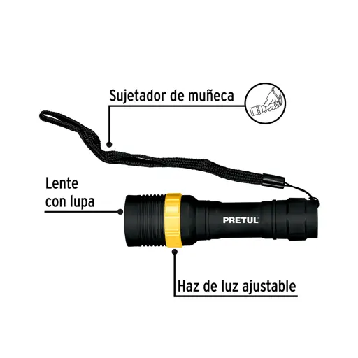 LINTERNA PLAST 1LED 40LM LIPLA-40P PRETUL