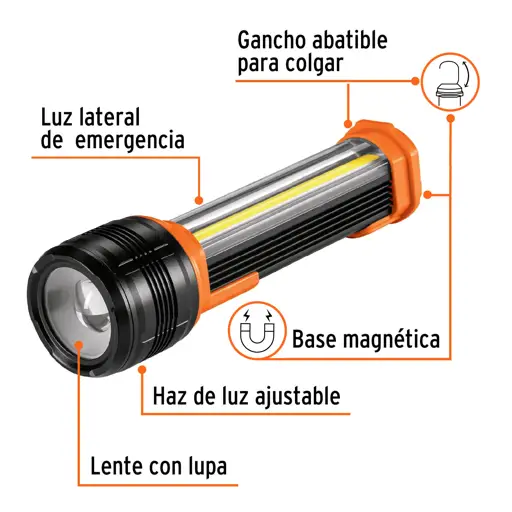 LINTERNA RECARGABLE LED CREE EXPERT TRUPER