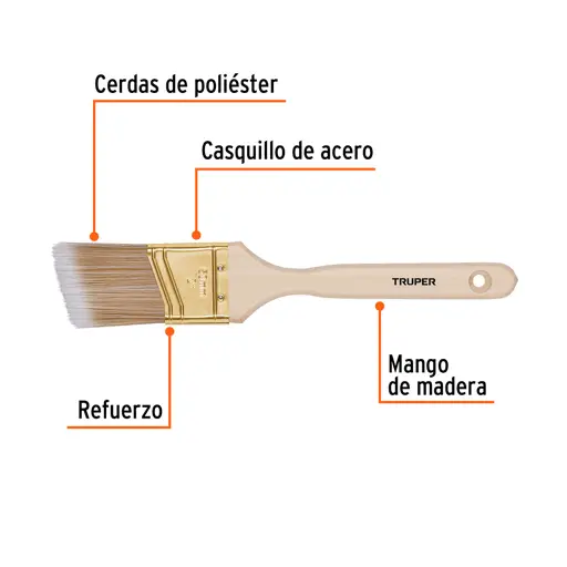 BROCHA 2" CORTE ANGULAR MANGO MADERA TRUPER