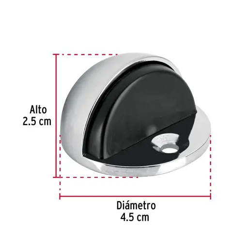 TOPE P/PUERTA TIPO DOMO CROMO ANTIGOLPE HERMEX