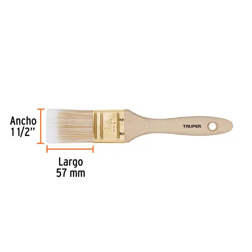 BROCHA 1-1/2" MANGO DE MADERA TRUPER