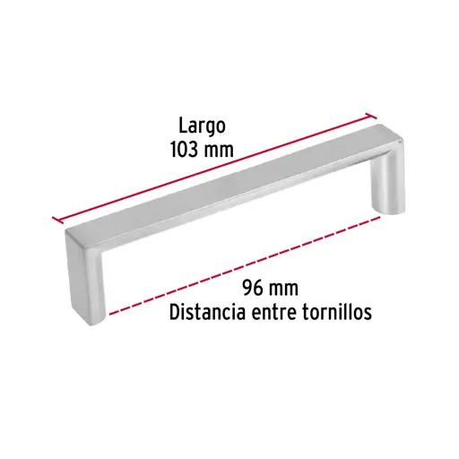 JALADERA METALICA 96MM ESTILO ANDAMIO NIQUEL SATIN HERMEX