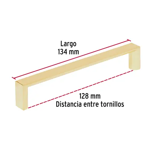 JALADERA LATON BRILLANTE 128MM ANDAMIO HERMEX