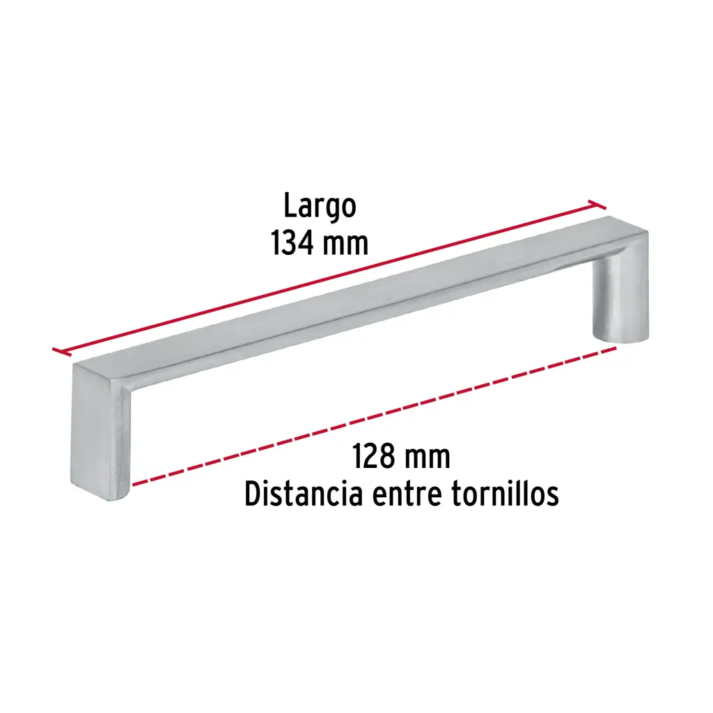 Jaladera metálica de 128 milímetros Hermex en acabado níquel satinado instalada en una gaveta de madera 3