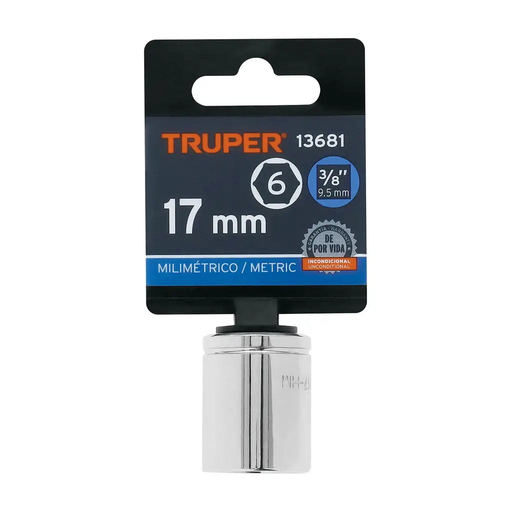 CUBO ESPIGA 3/8" HEX 17mm D3817-HM TRUPER