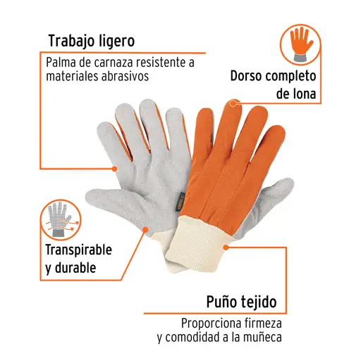 GUANTE CUERO Y LONA LIGERO TRUPER