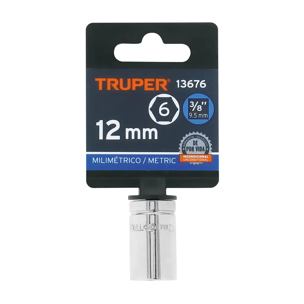 CUBO ESPIGA 3/8" HEX 12mm D-3812-HM TRUPER