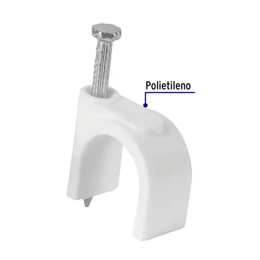 GRAPA CURVA 16 MM 20 PZ BLANCA VOLTECK (PAQ)
