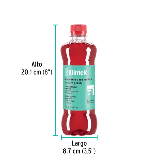 ACEITE ROJO PARA MUEBLES Y MADERA 480ML KLINTEK