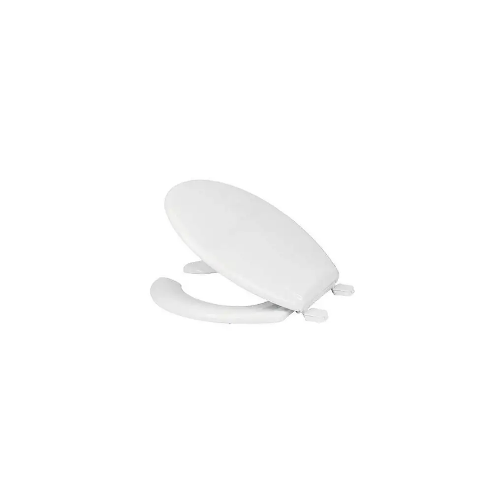Asiento para inodoro redondo de color blanco marca Foset con diseño abierto 2