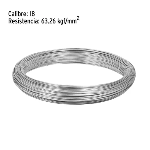 ALAMBRE GALVANIZADO CALIBRE 18 ROLLO 1KG FIERO