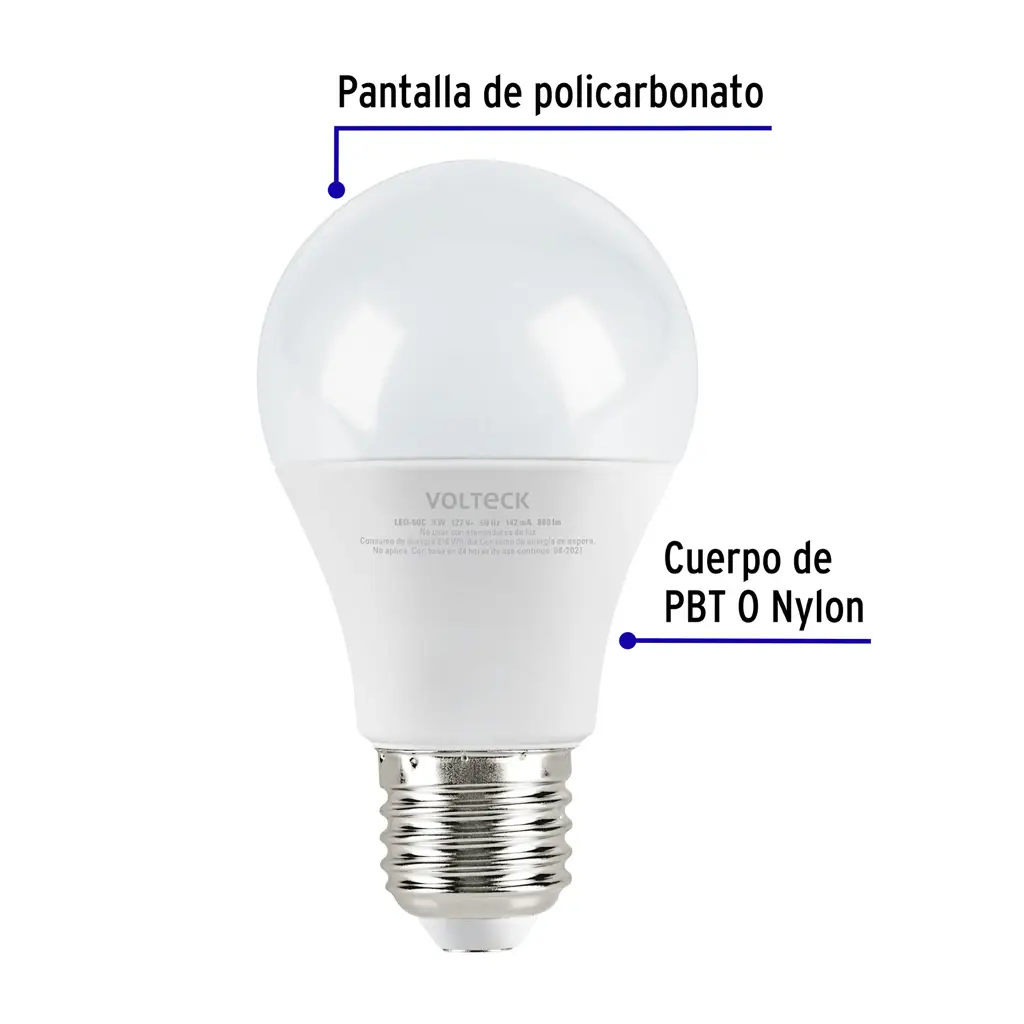 FOCO LED A19 9W 60W 3000K 800LM VOLTECK