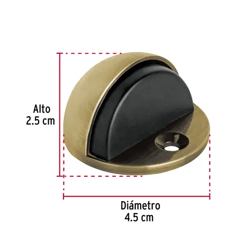 TOPE P/PUERTA TIPO DOMO LATON ANTIGOLPE HERMEX