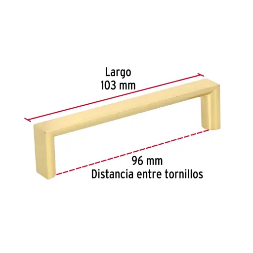 JALADERA LATON BRILLANTE 96MM ANDAMIO HERMEX