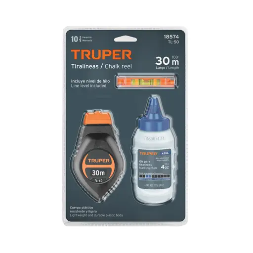 TIRALINEAS 30 METROS C/TIZA TRUPER