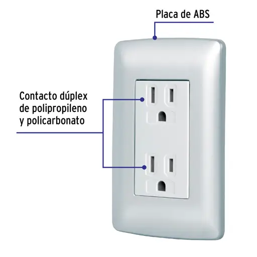 TOMA DOBLE PLACA POLAR PLATA VOLTECK