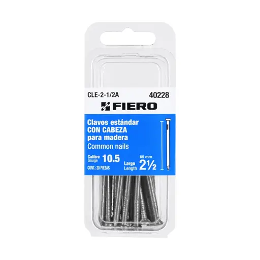 CLAVO CON CABEZA 2 1/2" BLISTER 30 FIERO