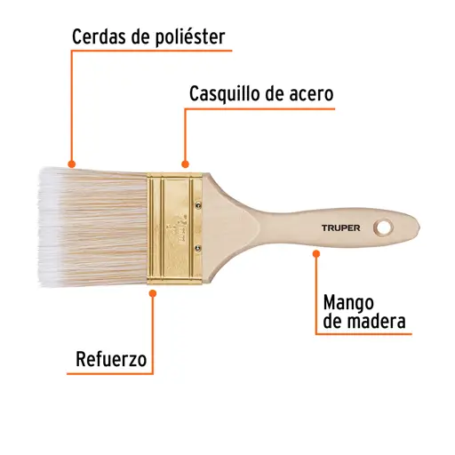 BROCHA 3" MANGO DE MADERA TRUPER