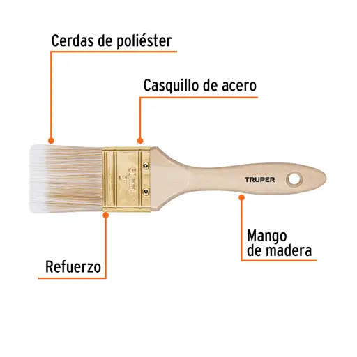 BROCHA 2" MANGO DE MADERA TRUPER