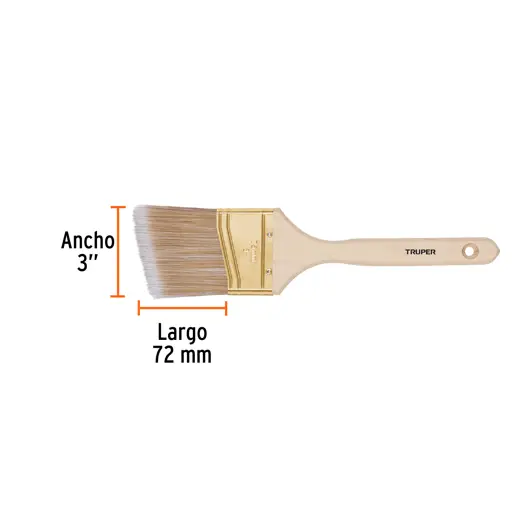 BROCHA 3" CORTE ANGULAR MANGO MADERA TRUPER