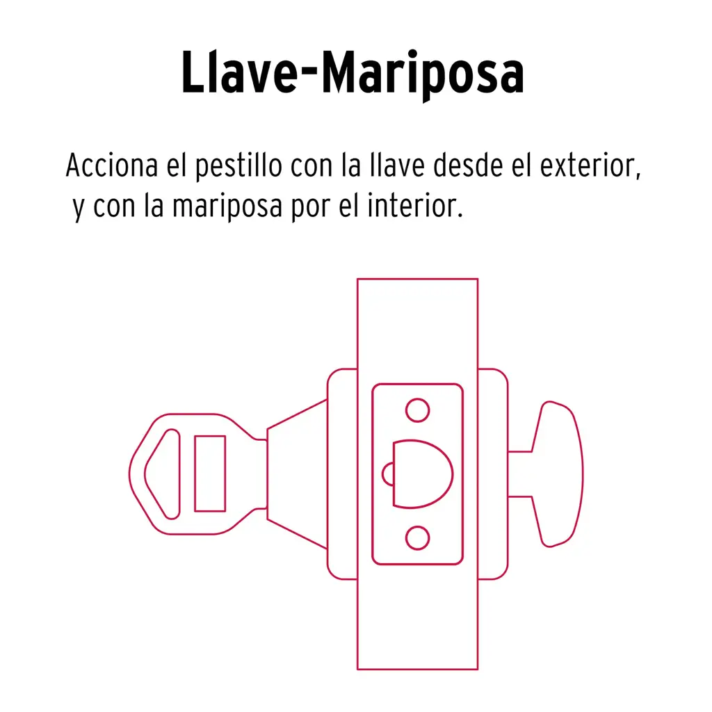 Juego de llavín de bola y cerrojo de seguridad Hermex en acabado de latón brillante con sus llaves 3