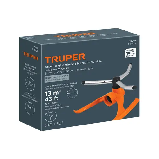 ASPERSOR METALICO 3 BRAZOS TRUPER