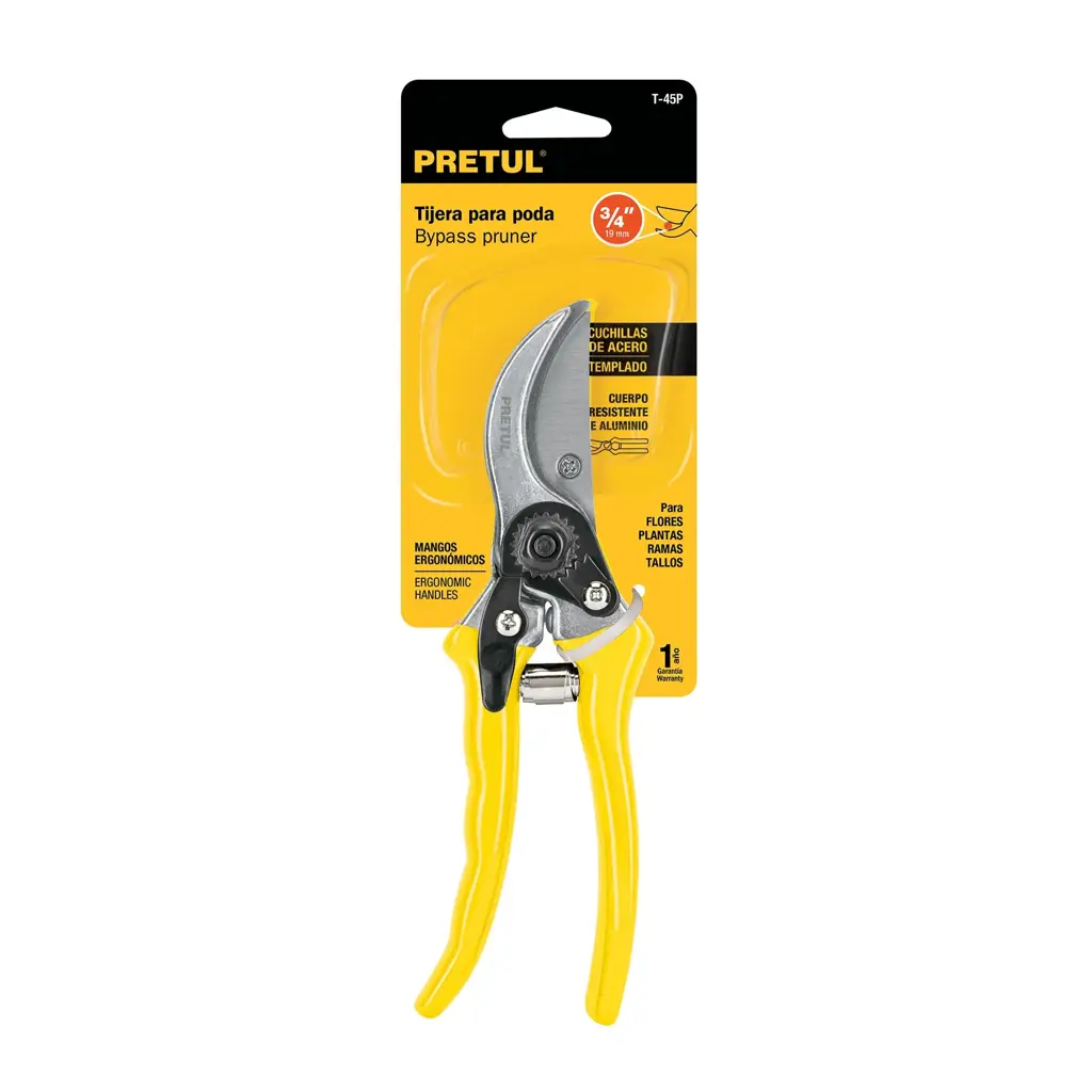 Tijera para poda Pretul de 8 pulgadas con mango ergonómico y cuchilla curva de paso 4