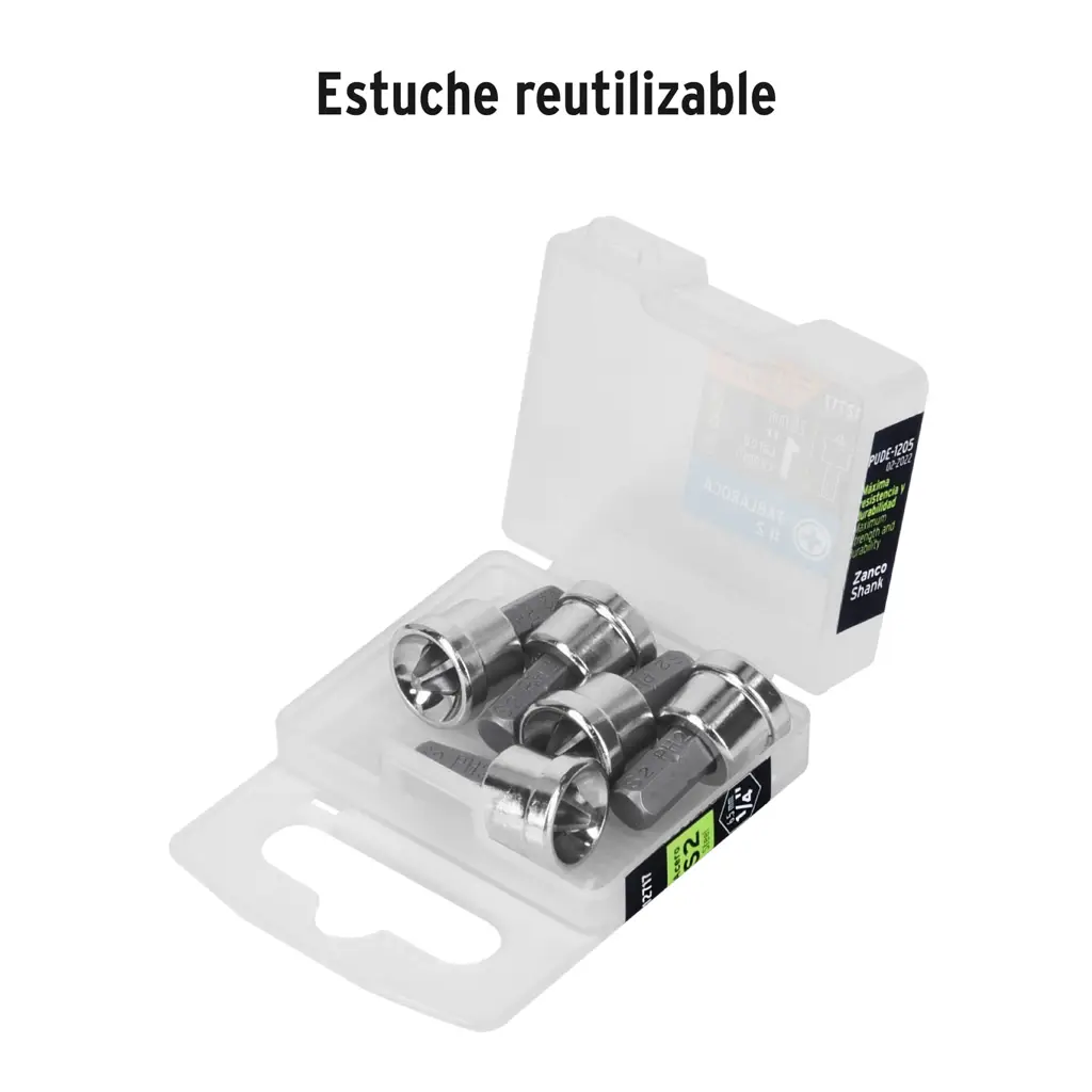 Juego de 5 puntas magnéticas PH2 de 1 pulgada marca Truper para instalación de láminas de gypsum 4