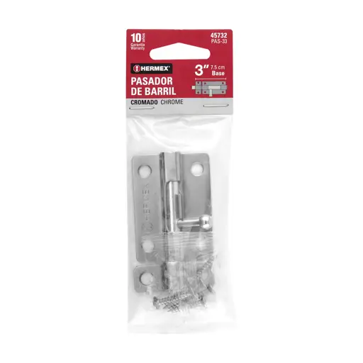 PASADOR CROMADO 3" HERMEX