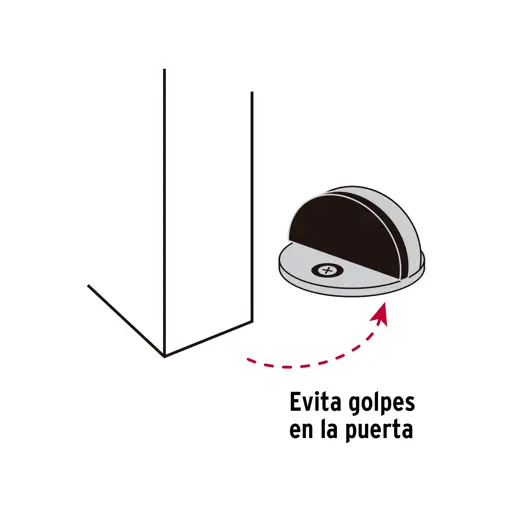 TOPE P/PUERTA TIPO DOMO CROMO ANTIGOLPE HERMEX