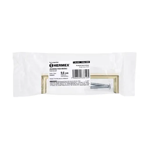 JALADERA LATON BRILLANTE 96MM ANDAMIO HERMEX