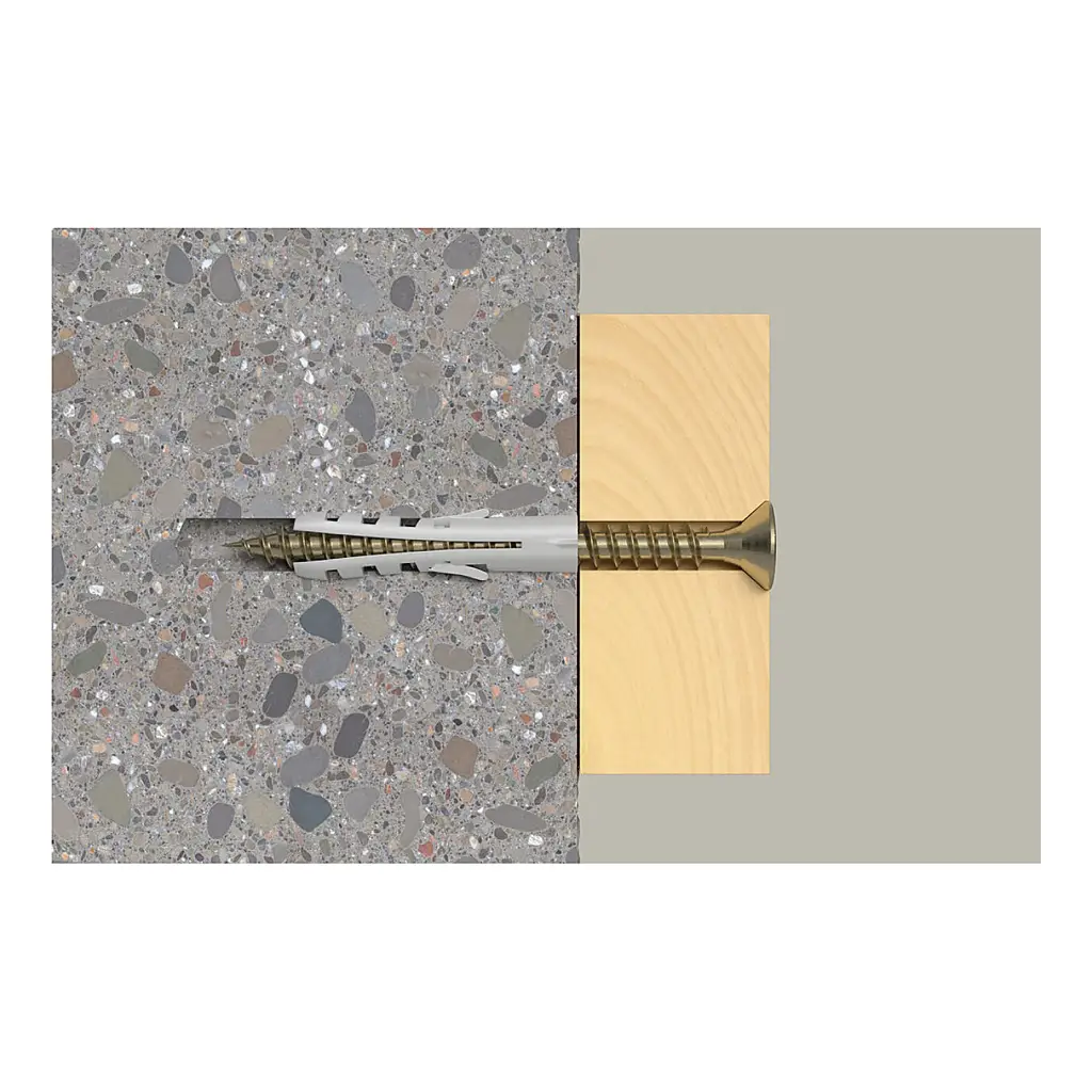 ESPANDER DE NYLON TIPO S 7 MM 1/4" CAJA DE 100 UNIDADES FISCHER