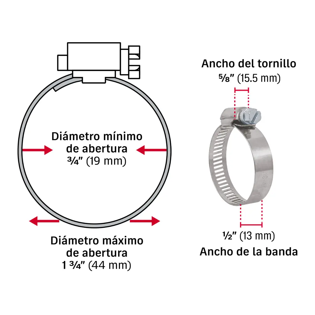 Paquete de diez gazas sin fin marca Fiero hechas de acero inoxidable 5