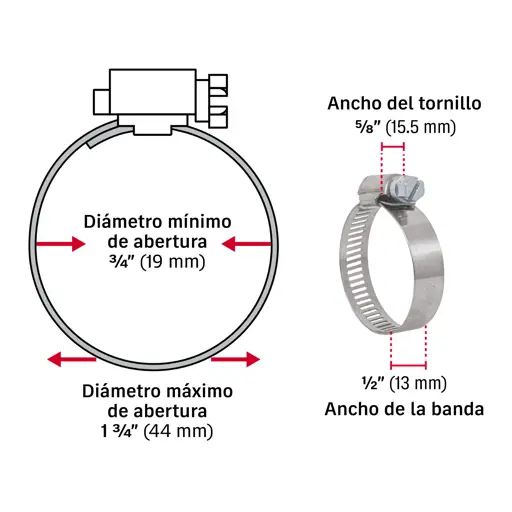 GAZA SIN FIN 3/4"-1 3/4" FIERO (10 UNIDADES)