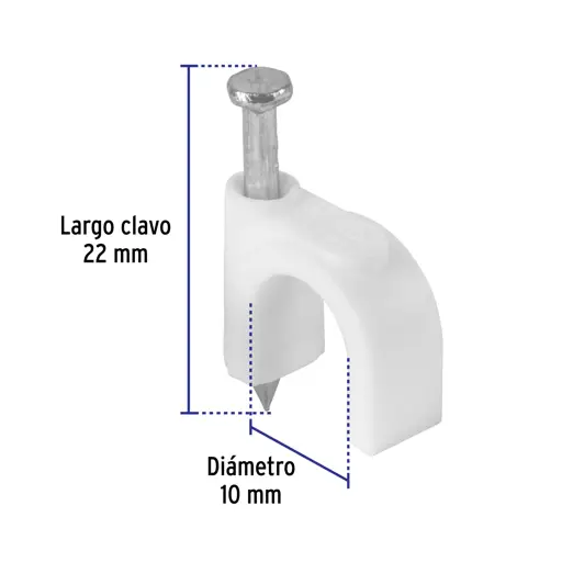 GRAPA CURVA P/CABLE 10MM VOLTECK (PAQ)