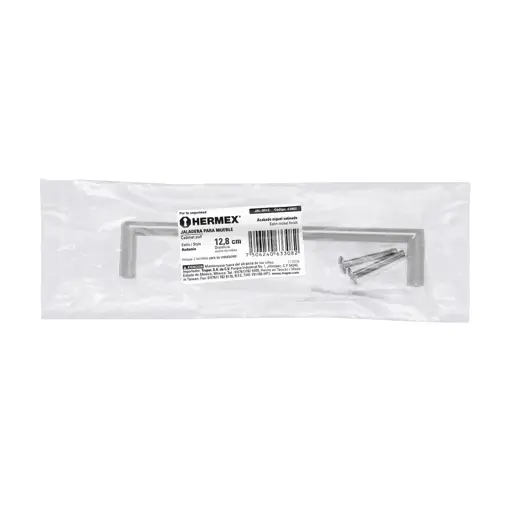 JALADERA METALICA 128MM ESTILO ANDAMIO NIQUEL SATIN HERMEX