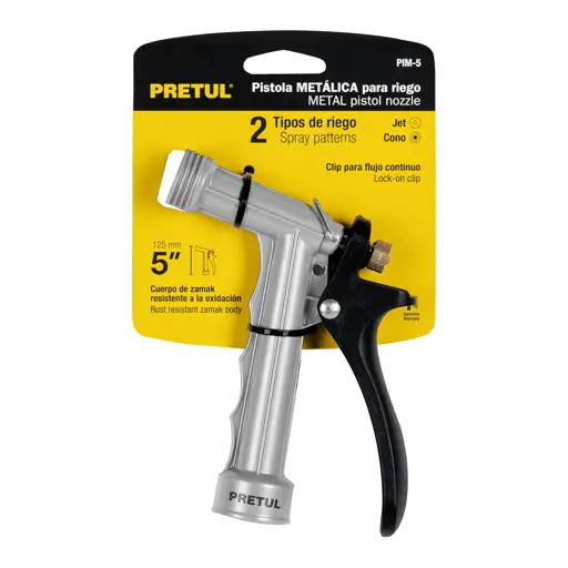 PISTOLA METÁLICA PARA RIEGO 5" 2 FUNCIONES PRETUL
