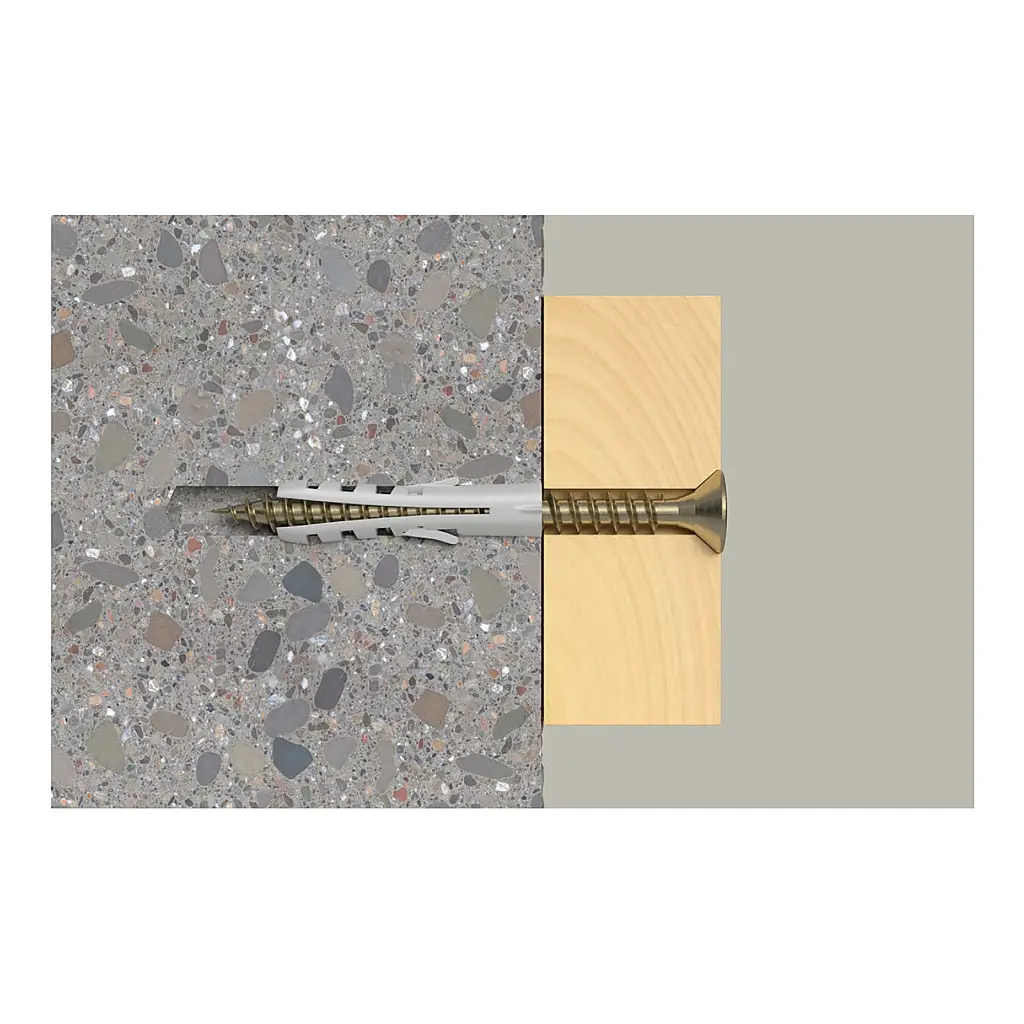 ESPANDER DE NYLON TIPO S 5 MM 3/16" CAJA DE 100 UNIDADES FISCHER