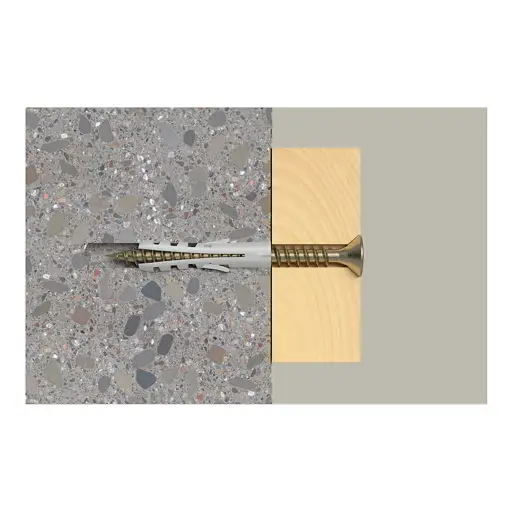 ESPANDER DE NYLON TIPO S 5 MM 3/16" CAJA DE 100 UNIDADES FISCHER