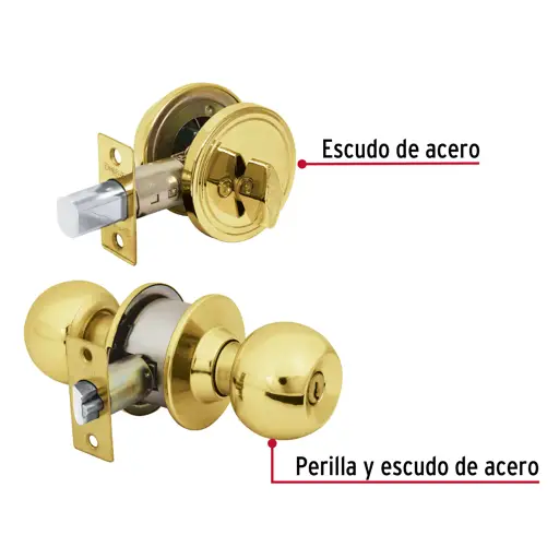 JUEGO DE CERRADURA DE BOLA CON CERROJO HERMEX